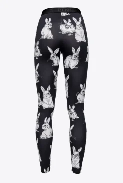 Tailleurs Et Ensembles|PINKO Leggings A Lapins Noir/Gris/Blanc