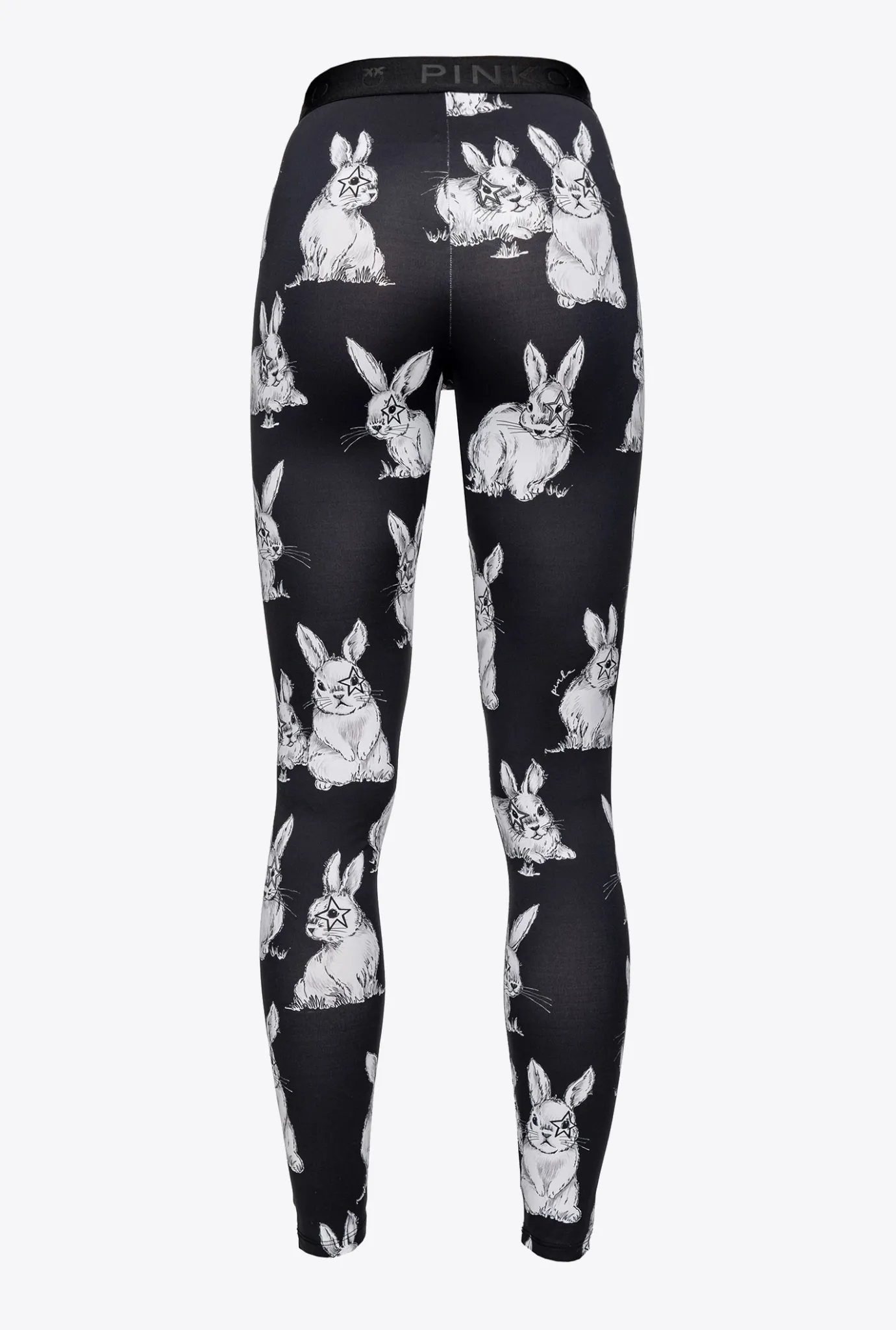 Tailleurs Et Ensembles|PINKO Leggings A Lapins Noir/Gris/Blanc
