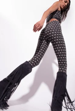 Tailleurs Et Ensembles|PINKO Leggings Monogram Noir/Creme