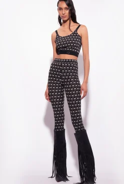 Tailleurs Et Ensembles|PINKO Leggings Monogram Noir/Creme