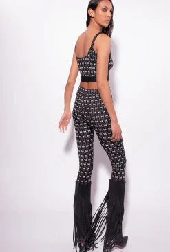Tailleurs Et Ensembles|PINKO Leggings Monogram Noir/Creme