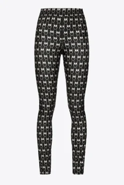 Tailleurs Et Ensembles|PINKO Leggings Monogram Noir/Creme