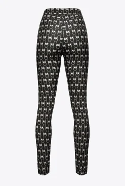 Tailleurs Et Ensembles|PINKO Leggings Monogram Noir/Creme