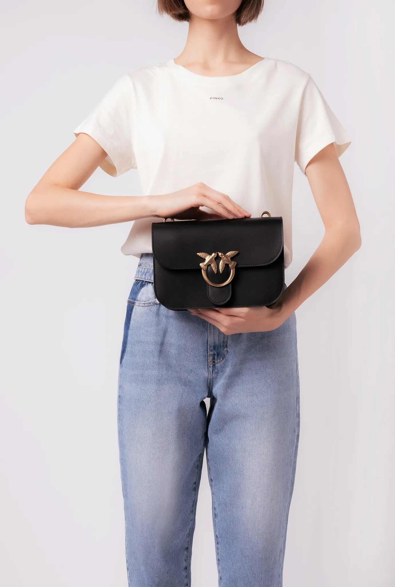 Sacs À Bandoulière|PINKO Love Bag Bell Simply Noir-Vieil Or