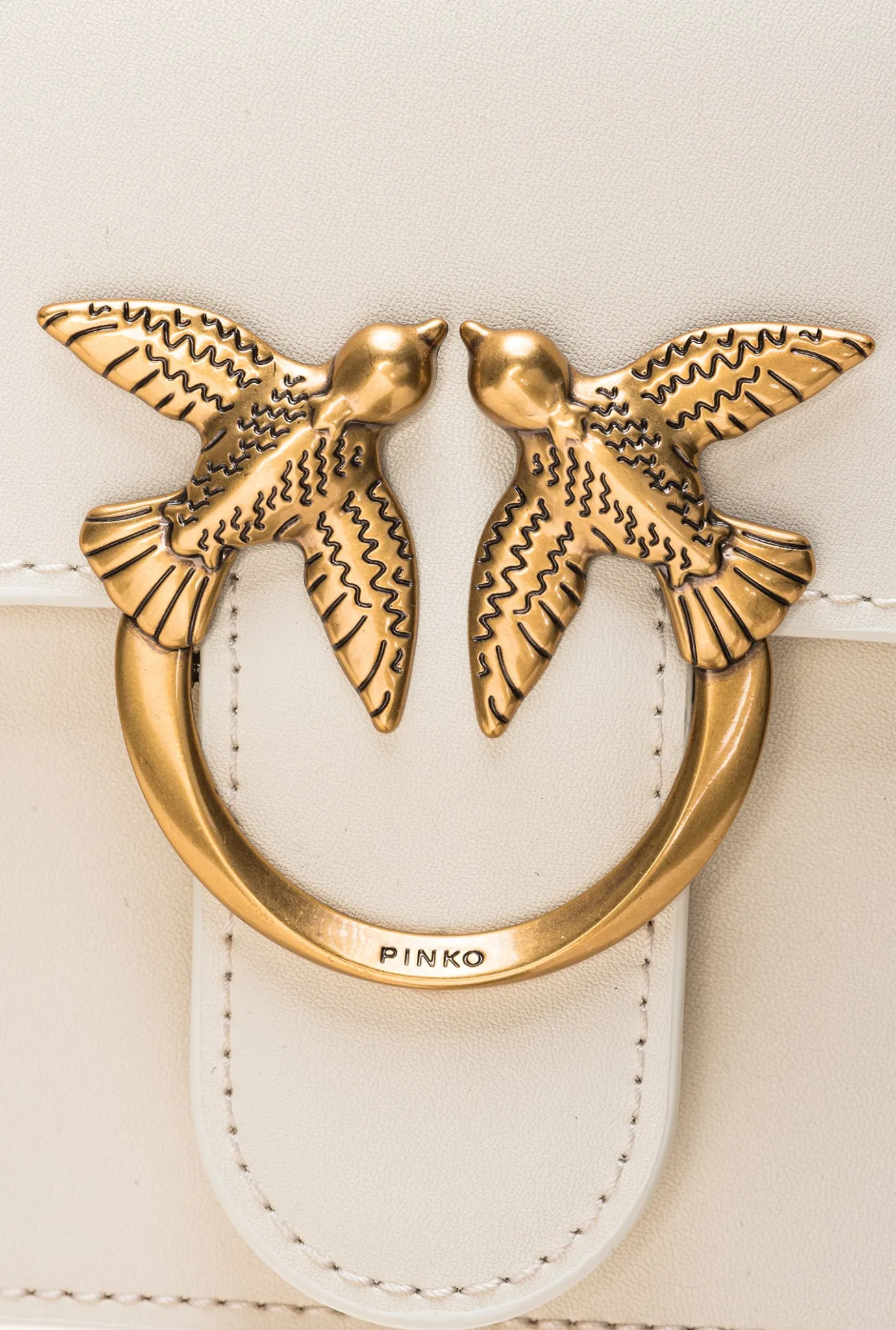 Sacs À Bandoulière|PINKO Love Bag Bell Simply Blanc+Blanc-Or Antique