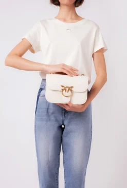 Sacs À Bandoulière|PINKO Love Bag Bell Simply Blanc+Blanc-Or Antique