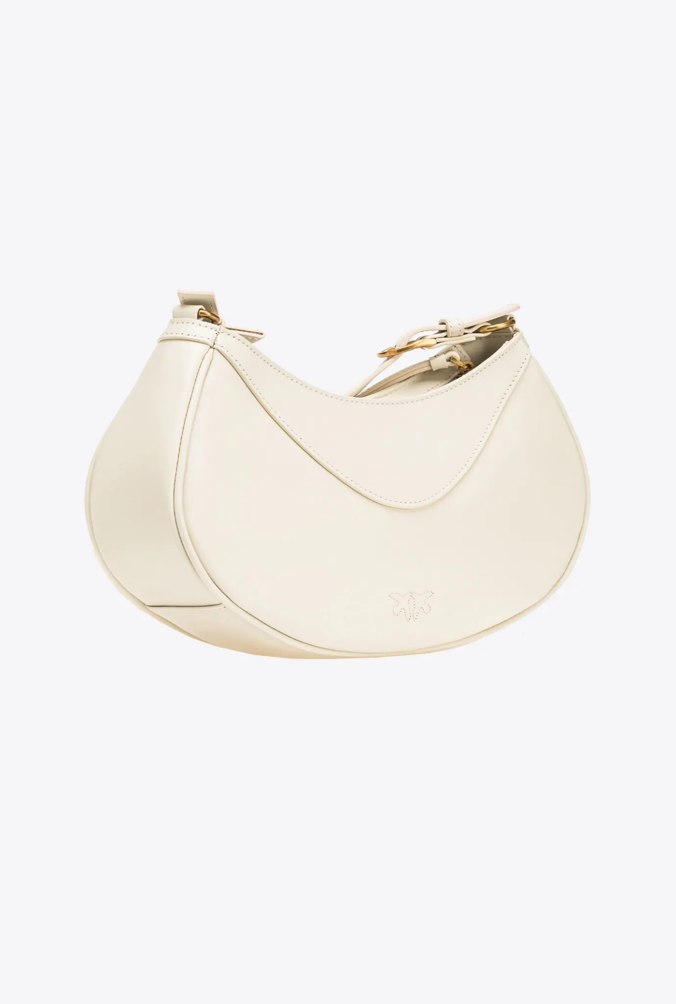 Sacs À Bandoulière|PINKO Love Bag Bon Bon Crossbody En Cuir Blanc+Blanc-Or Antique