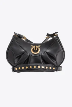 Sacs À Bandoulière|PINKO Love Bag Bon Bon Crossbody En Cuir Noir-Vieil Or