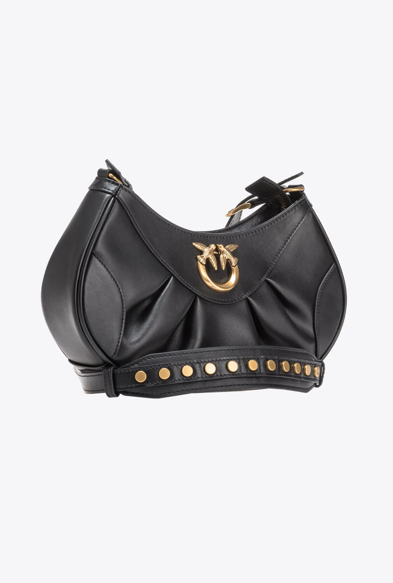 Sacs À Bandoulière|PINKO Love Bag Bon Bon Crossbody En Cuir Noir-Vieil Or