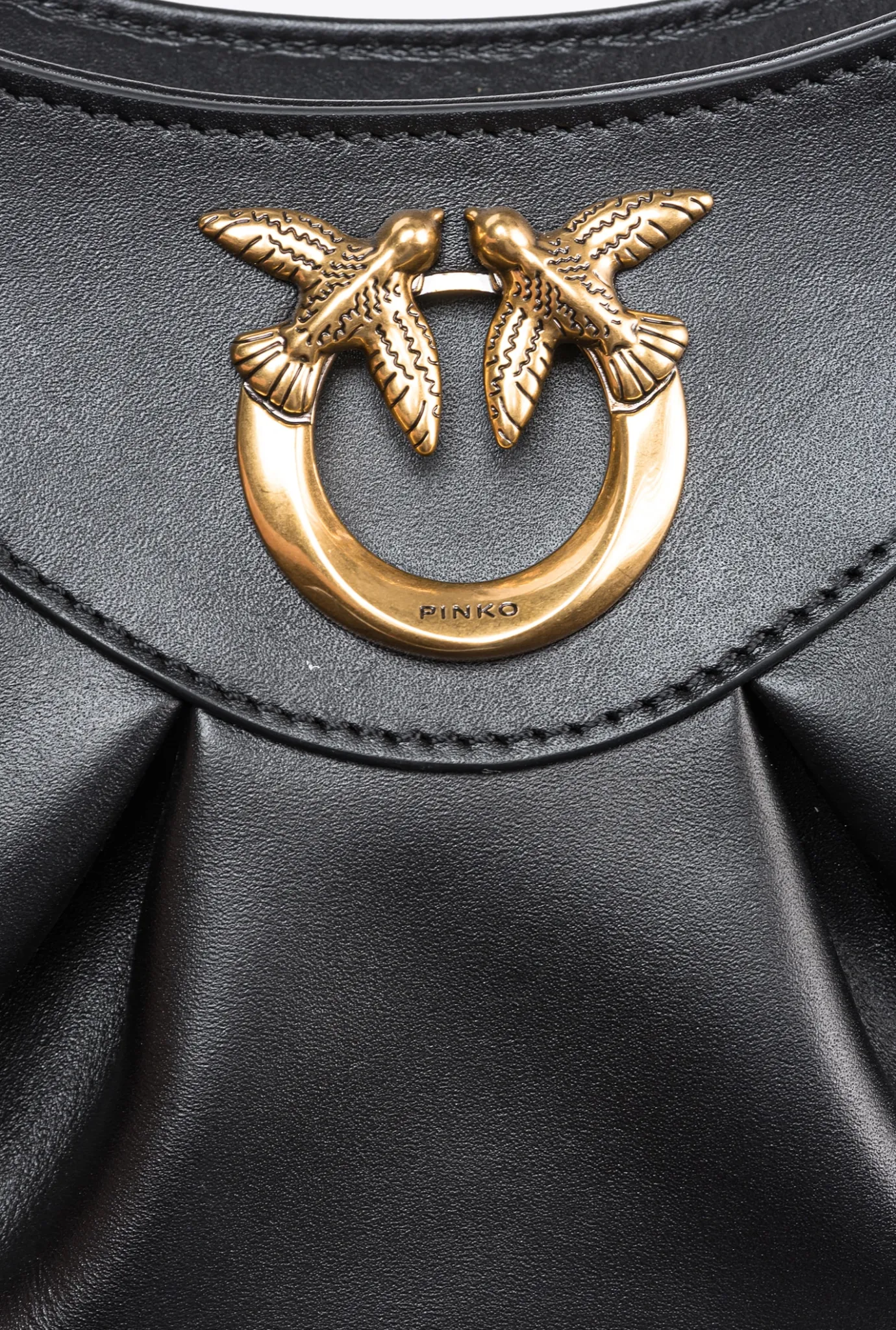 Sacs À Bandoulière|PINKO Love Bag Bon Bon Crossbody En Cuir Noir-Vieil Or