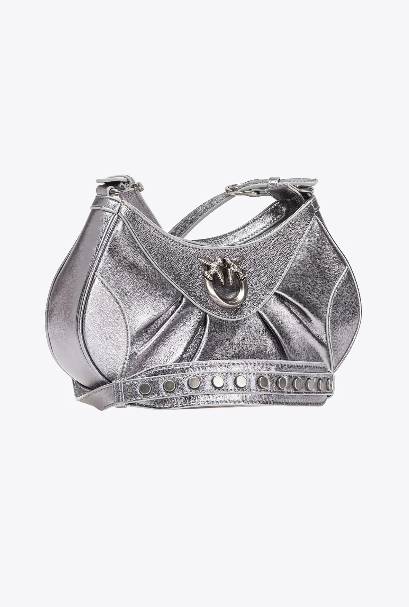Sacs À Bandoulière|PINKO Love Bag Bon Bon Crossbody Lame Argent-Vieil Argent