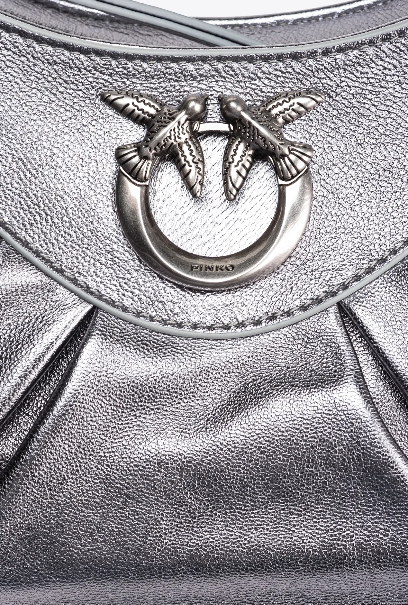Sacs À Bandoulière|PINKO Love Bag Bon Bon Crossbody Lame Argent-Vieil Argent