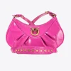 Sacs À Bandoulière|PINKO Love Bag Bon Bon Crossbody En Cuir Verni Rose Pinko-Or Antique