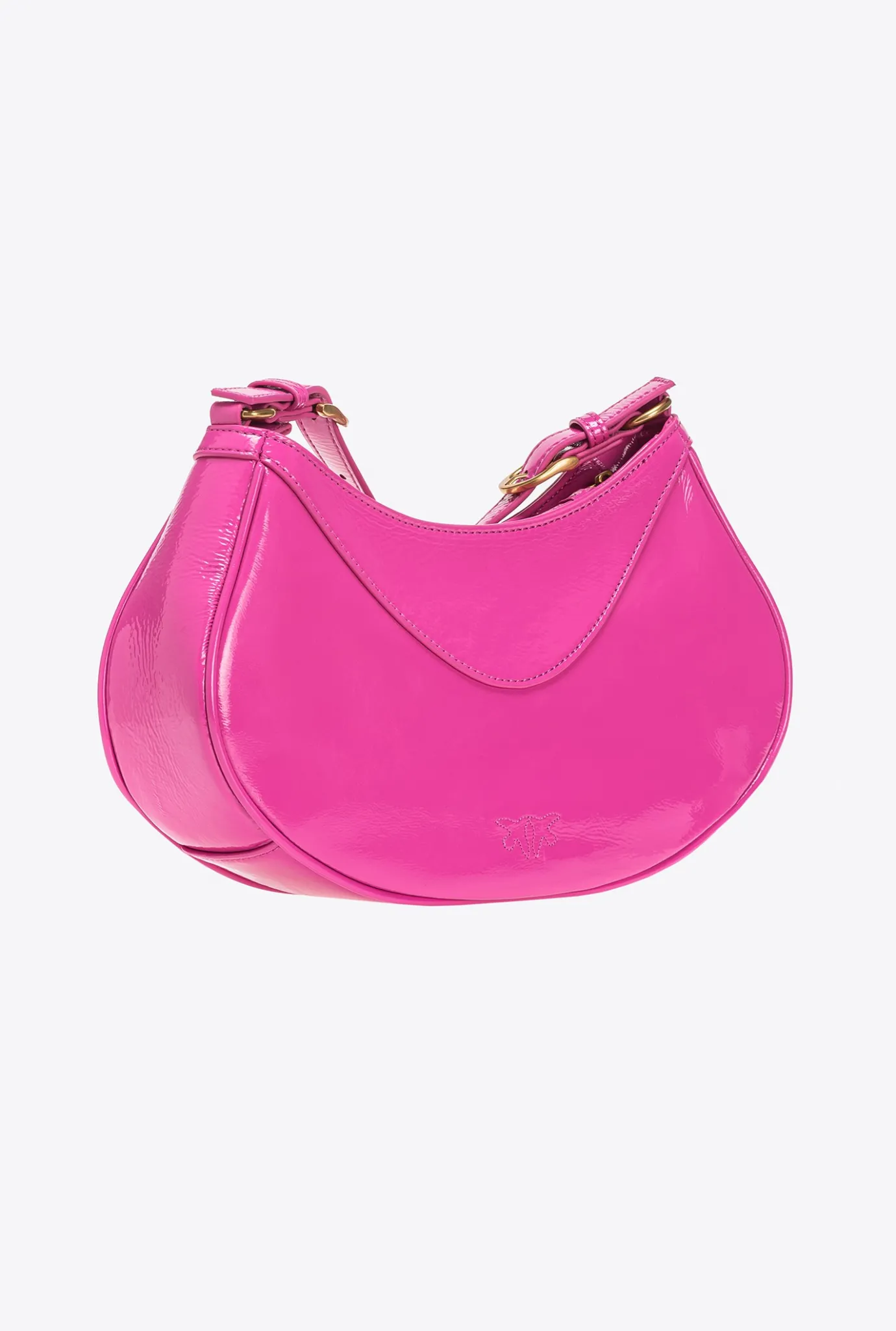 Sacs À Bandoulière|PINKO Love Bag Bon Bon Crossbody En Cuir Verni Rose Pinko-Or Antique