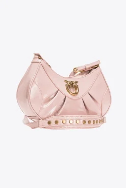 Sacs À Bandoulière|PINKO Love Bag Bon Bon Crossbody En Cuir Verni Iris-Or Antique