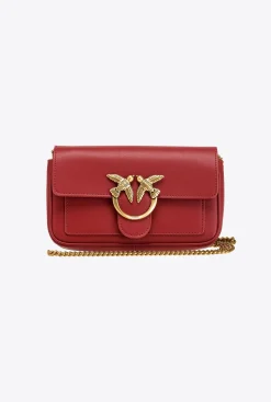 Sacs À Bandoulière|PINKO Love Bag Pocket Simply Rouge Rubis-Or Antique