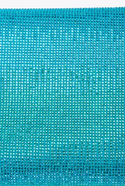 Sacs De Soirée|PINKO Love Bag Soft Envelope Full Strass Turquoise-Or Antique