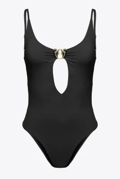 Maillots De Bain|PINKO Maillot De Bain Une Piece A Boucle Love Birds Noir Limousine