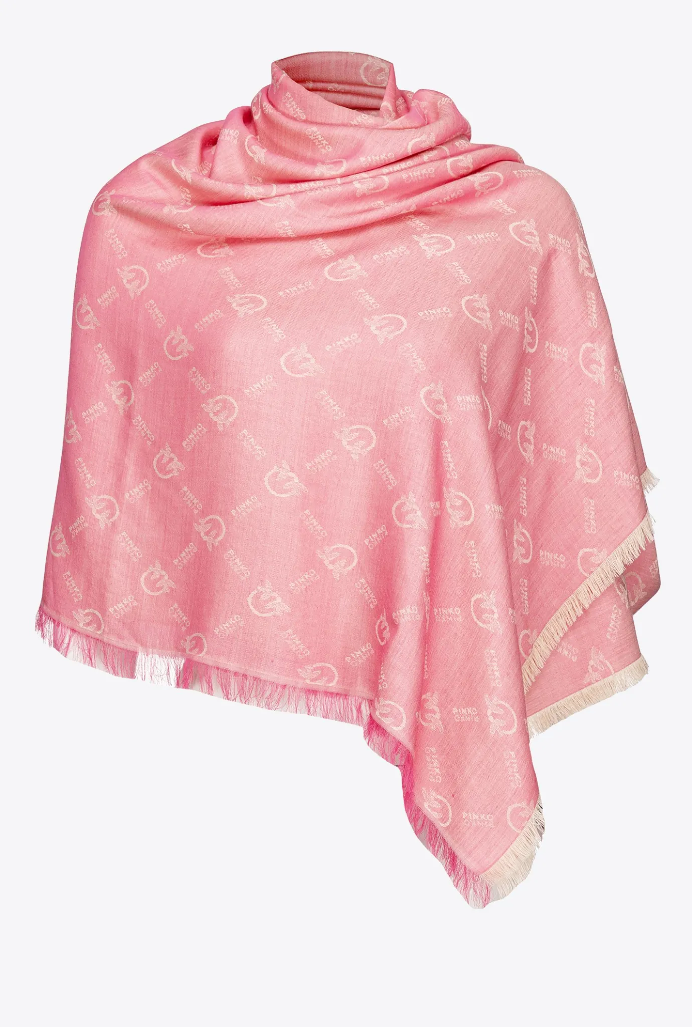 Écharpes|PINKO Maxi Echarpe Monogram Multicolore - Nude/Fuchsia