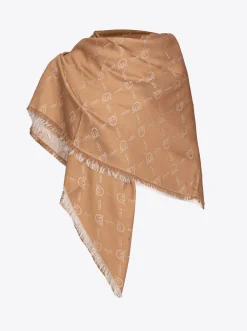 Écharpes|PINKO Maxi Echarpe Monogram Beige/Ecru