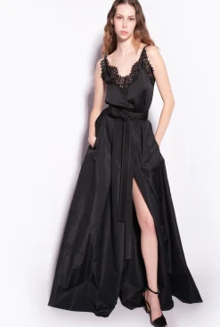 Jupes|PINKO Maxi-Jupe En Taffetas Noir Limousine