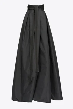 Jupes|PINKO Maxi-Jupe En Taffetas Noir Limousine