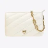 Sacs À Bandoulière|PINKO Medium Twins Bag Maxi Quilt Blanc+Blanc-Or Antique