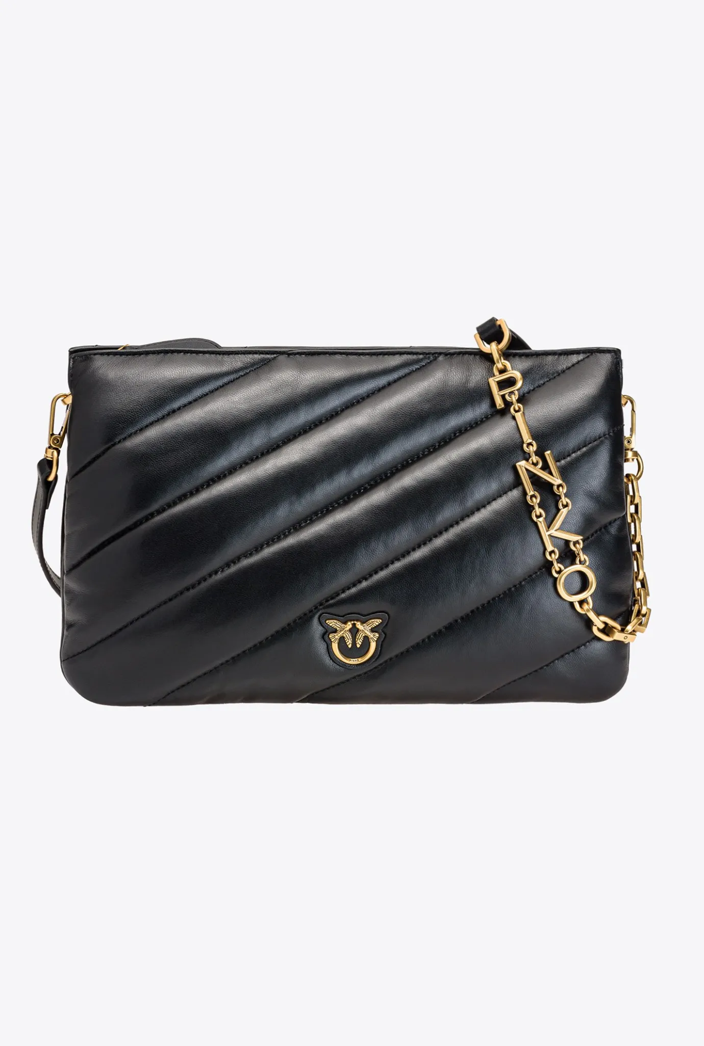 Sacs À Bandoulière|PINKO Medium Twins Bag Maxi Quilt Noir-Vieil Or