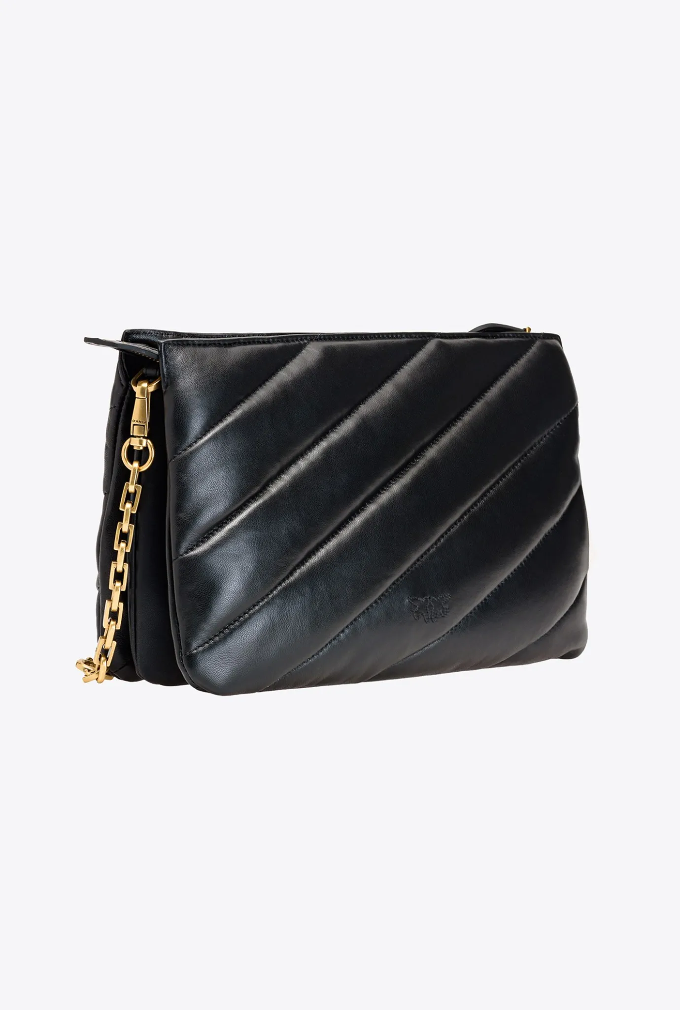 Sacs À Bandoulière|PINKO Medium Twins Bag Maxi Quilt Noir-Vieil Or