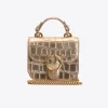 Sacs À Main|PINKO Micro Love Bag Bell Croco Or-Or Antique