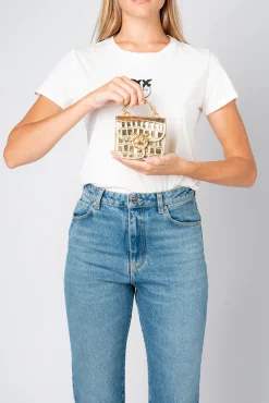 Sacs À Main|PINKO Micro Love Bag Bell Croco Or-Or Antique