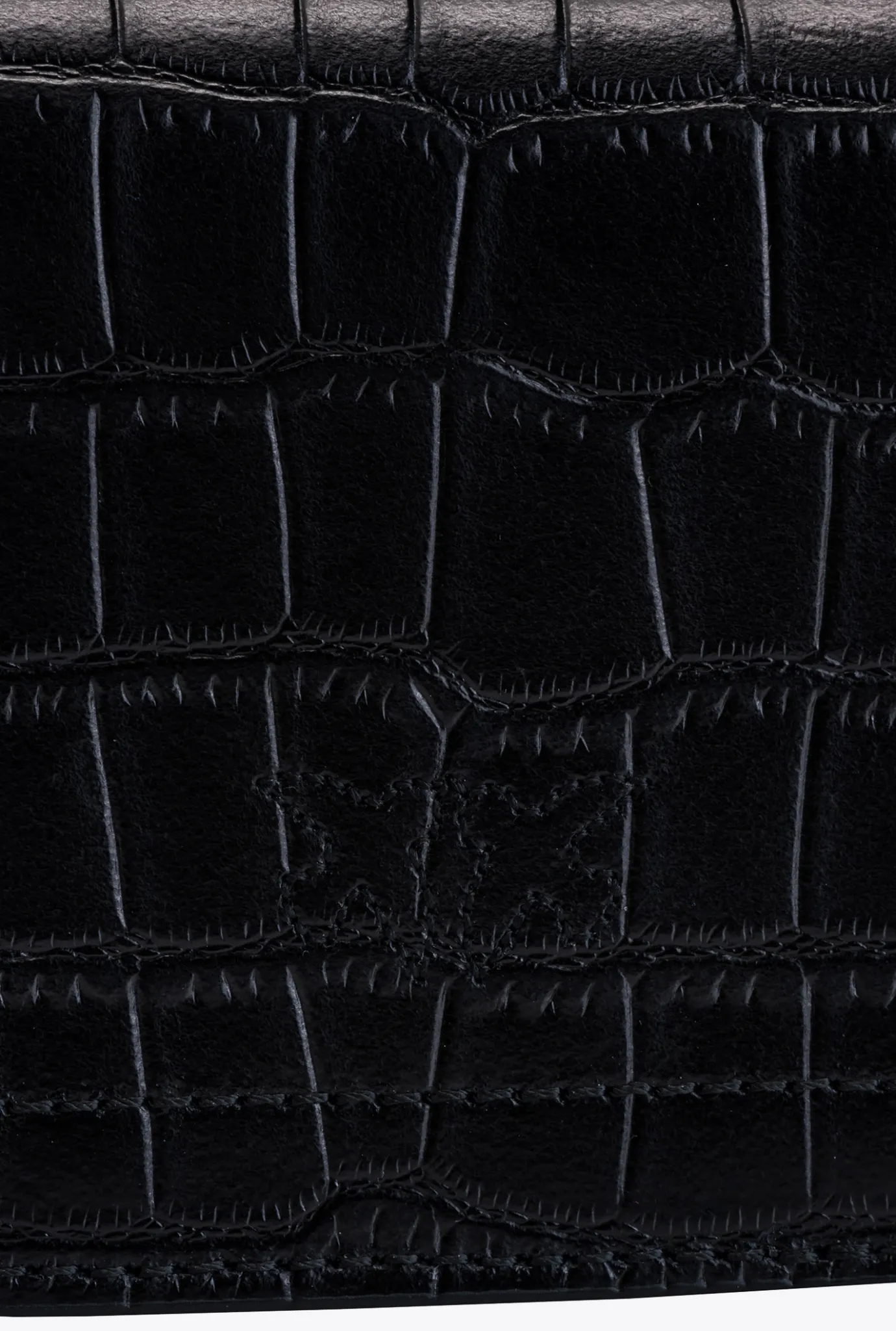 Sacs De Soirée|PINKO Micro Love Bag Bell Croco Noir-Vieil Or