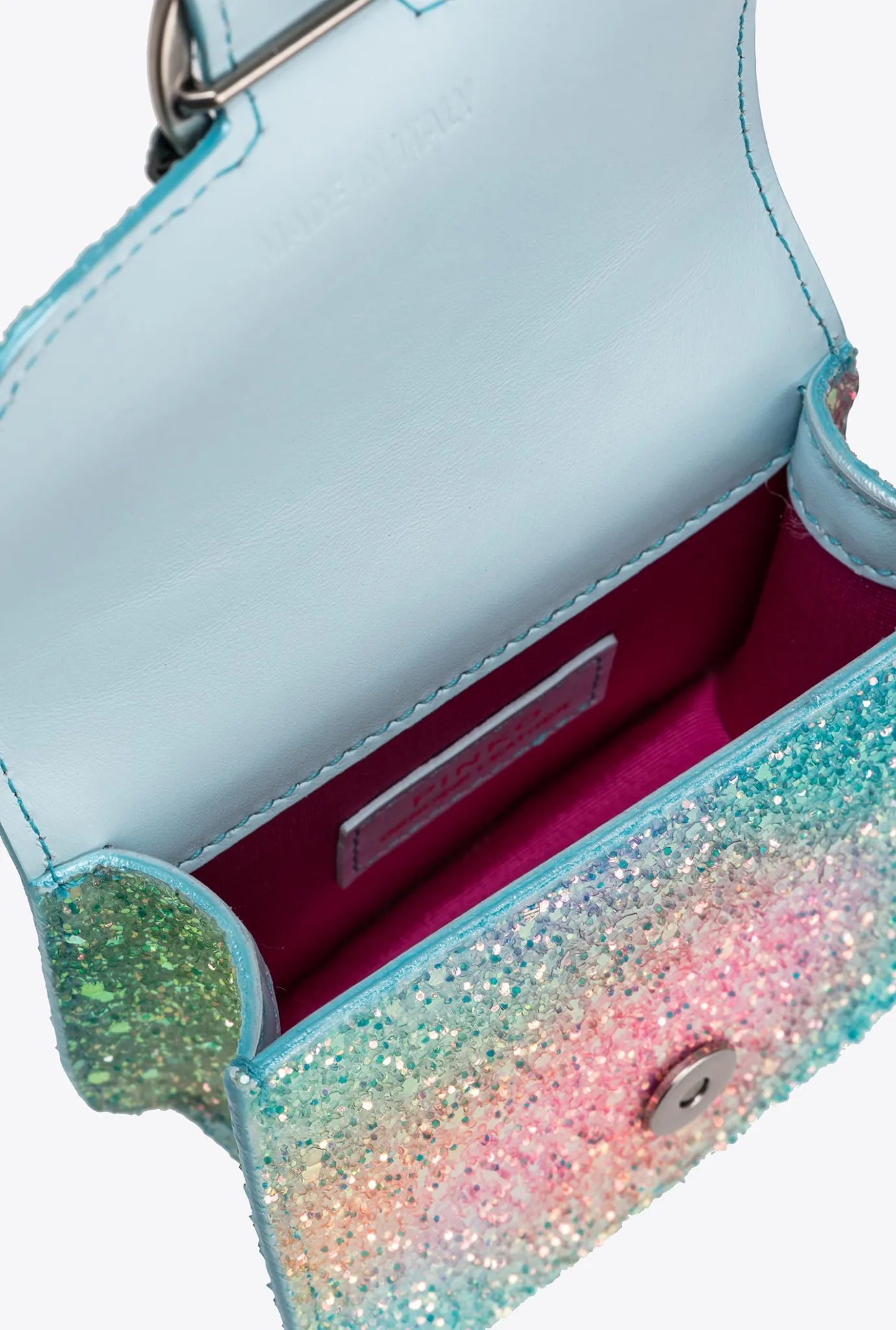 Sacs De Soirée|PINKO Micro Love Bag Bell Paillete Galleria Vert Multicolore-Vieil Argent