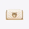 Sacs De Soirée|PINKO Micro Love Bag Click Chevron Studs Blanc+Blanc-Or Antique