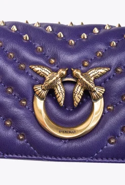Micro Love Bag|PINKO Micro Love Bag Click Chevron Studs Violet Frangipanier-Or Antique