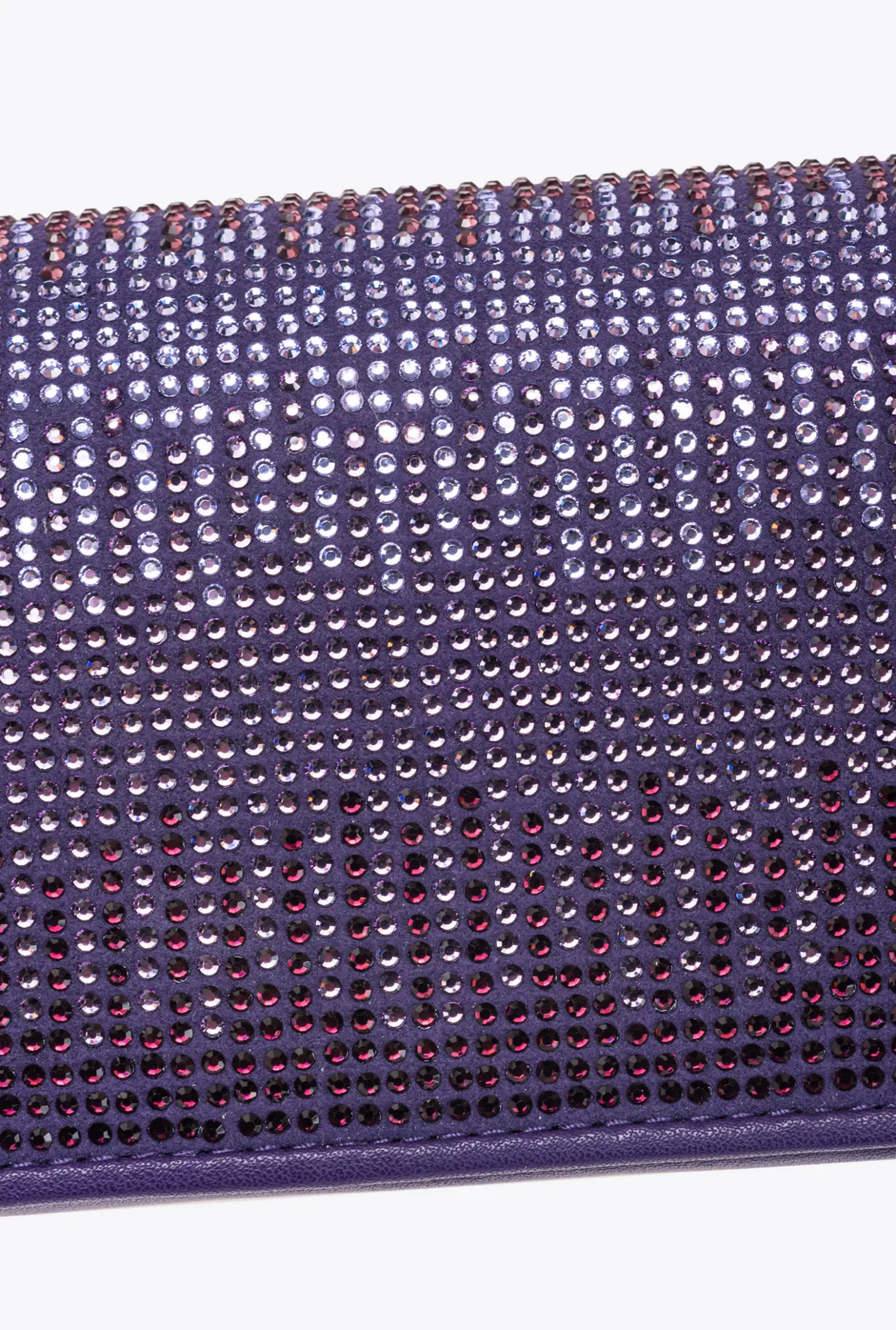 Sacs De Soirée|PINKO Micro Love Bag Click Full Strass Violet Frangipanier-Or Antique