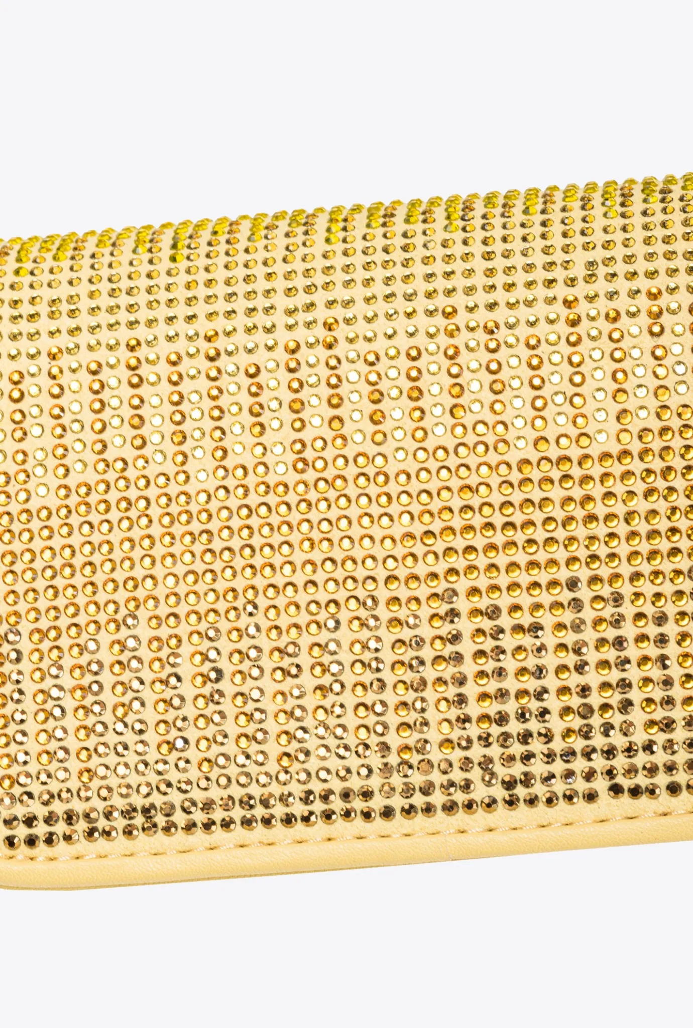 Sacs De Soirée|PINKO Micro Love Bag Click Full Strass Jaune Aqueux-Or Antique