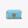 Micro Love Bag|PINKO Micro Love Bag Click Simply Bleu Ciel-Or Antique