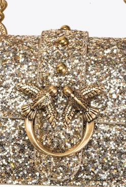 Sacs De Soirée|PINKO Micro Love Bag Grainy Glitter Or-Or Antique