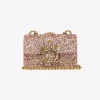 Sacs De Soirée|PINKO Micro Love Bag Grainy Glitter Rose/Rose Poudre-Or Antique