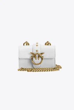 Sacs À Bandoulière|PINKO Micro Love Bag Icon Simply Blanc+Blanc-Or Antique