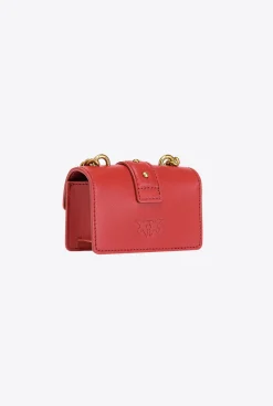 Sacs À Bandoulière|PINKO Micro Love Bag Icon Simply Rouge Rubis-Or Antique