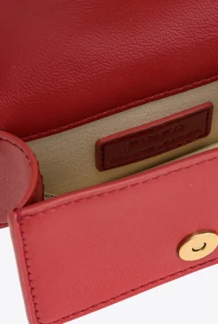 Sacs À Bandoulière|PINKO Micro Love Bag Icon Simply Rouge Rubis-Or Antique