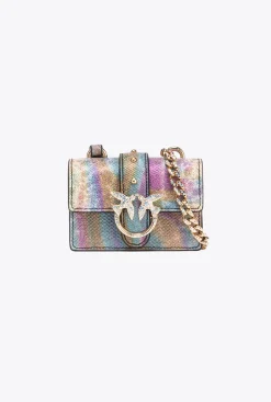 Sacs De Soirée|PINKO Micro Love Bag One En Reptile Multicolore Galleria Multicolore-Or Brillant