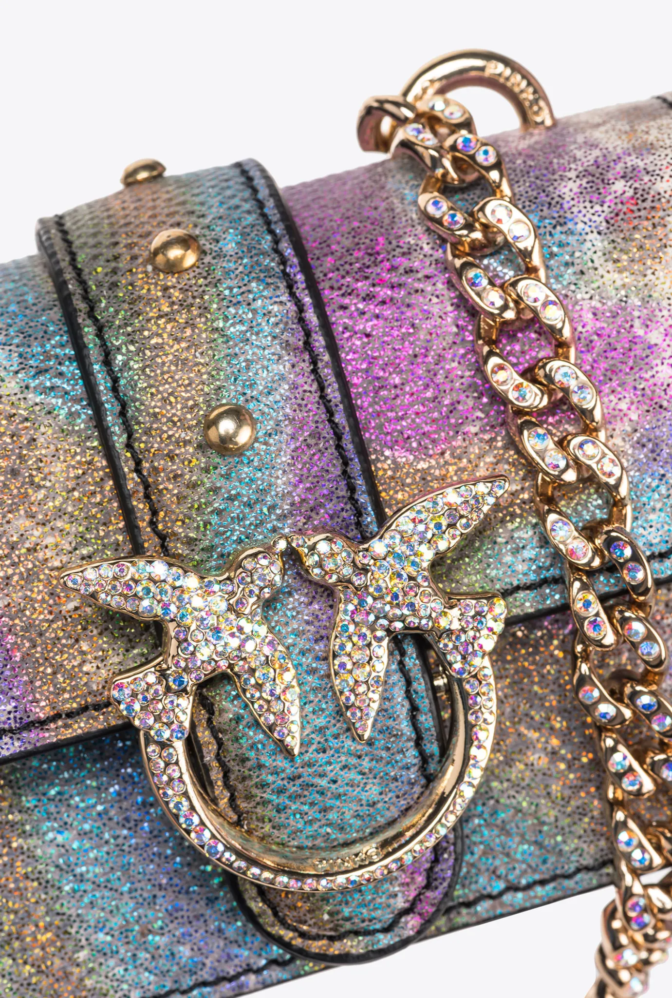 Sacs De Soirée|PINKO Micro Love Bag One En Reptile Multicolore Galleria Multicolore-Or Brillant