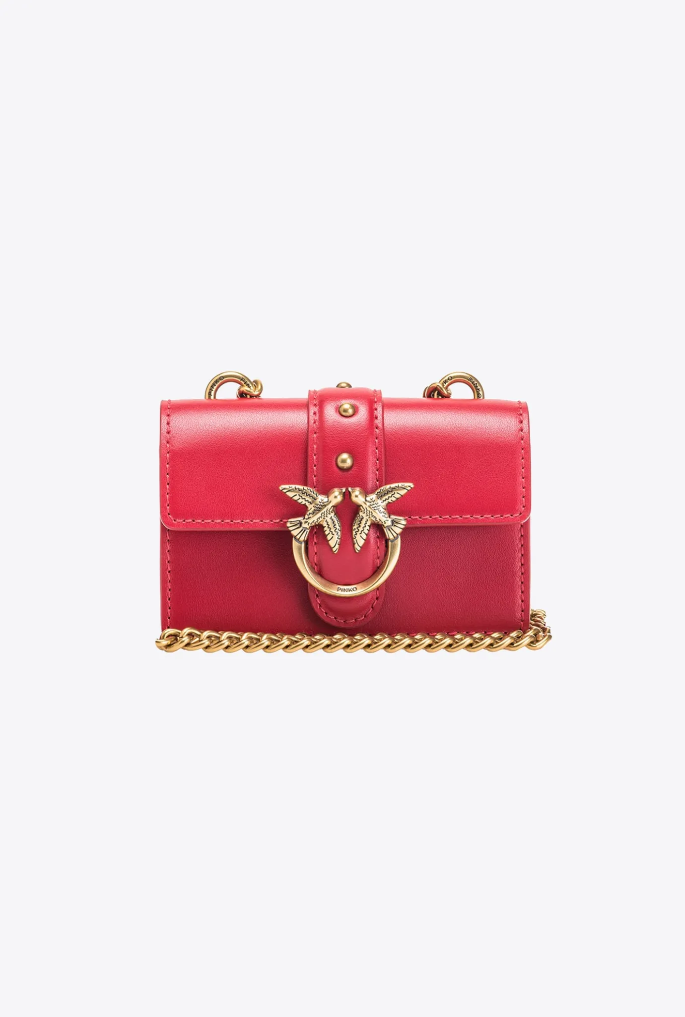 Sacs À Bandoulière|PINKO Micro Love Bag One Simply Rouge Grenat-Or Antique