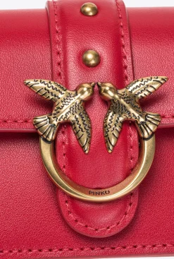 Sacs À Bandoulière|PINKO Micro Love Bag One Simply Rouge Grenat-Or Antique