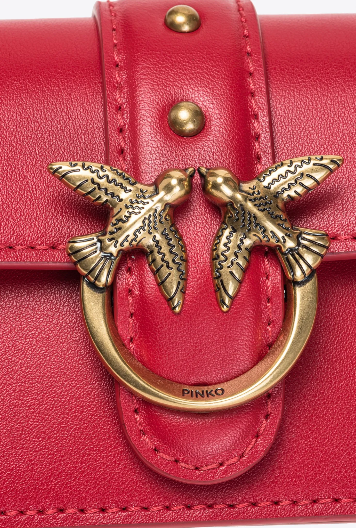 Sacs À Bandoulière|PINKO Micro Love Bag One Simply Rouge Grenat-Or Antique