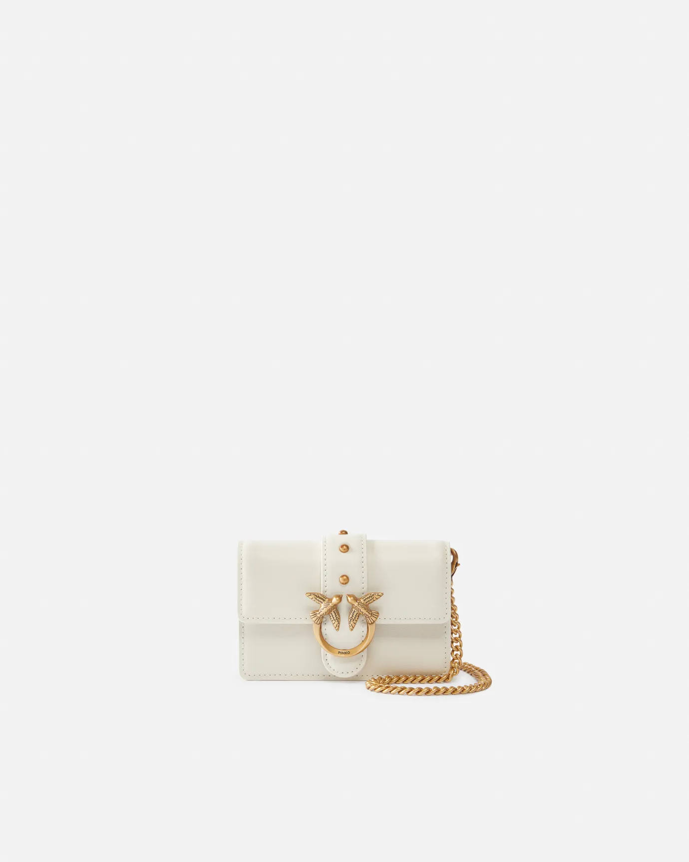 Sacs À Bandoulière|PINKO Micro Love Bag One Simply Blanc+Blanc-Or Antique