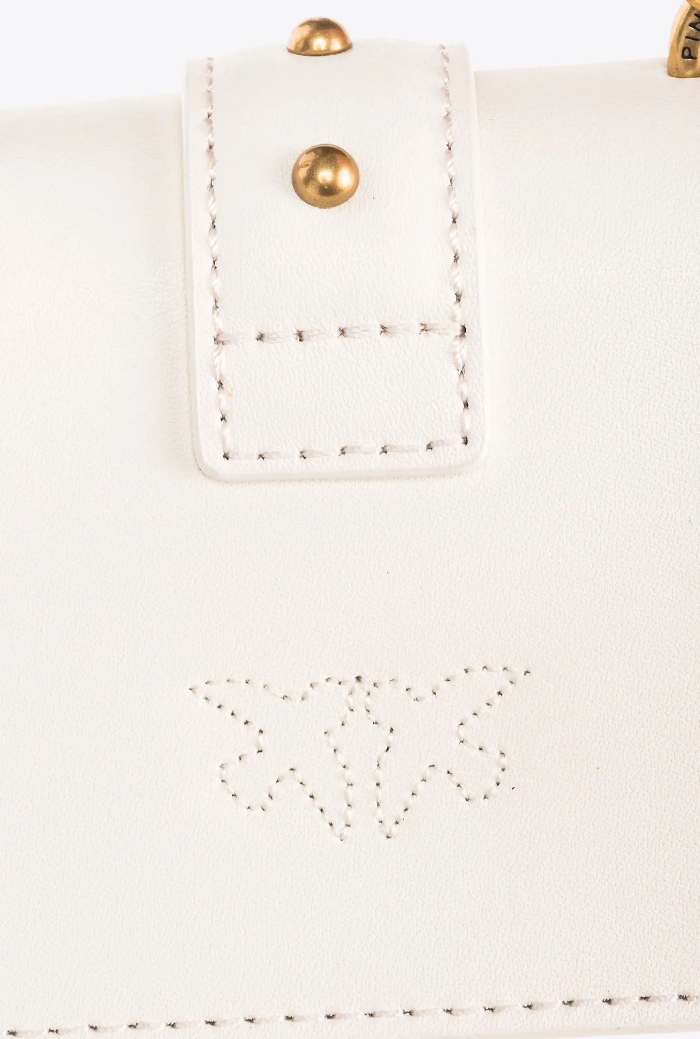 Sacs À Bandoulière|PINKO Micro Love Bag One Simply Blanc+Blanc-Or Antique